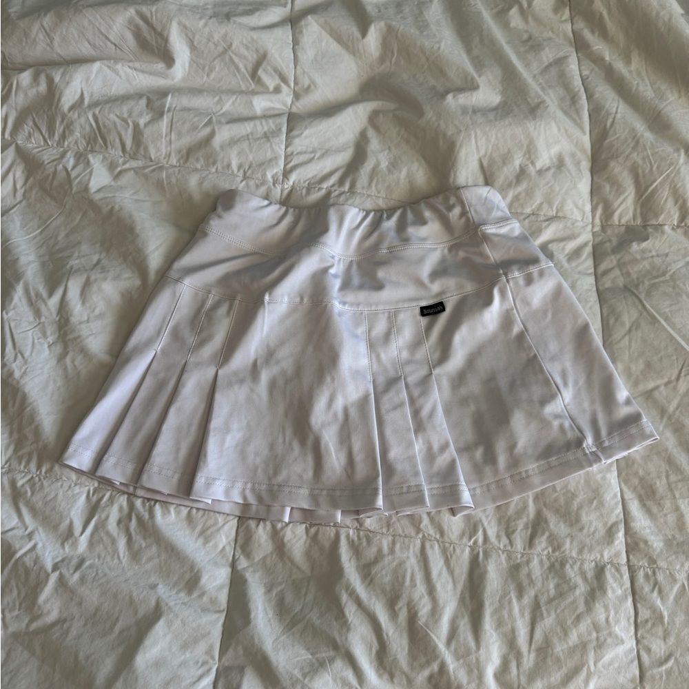 Sobrisah White Pleated Tennis Skirt 2XS Athletic Mini Skort 12"